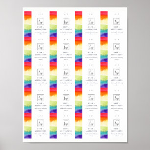 Poster Balise de préférence numérique Mariage Rainbow Col