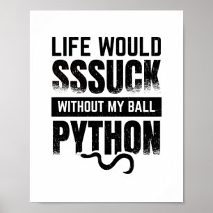 Poster Ball Python   Cadeau pour animaux de compagnie de 