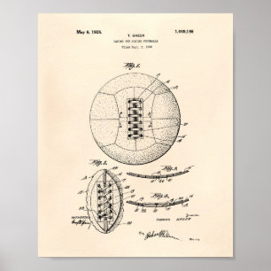 Poster Balle de Football 1928 Art Brevet - Vieux Poivre