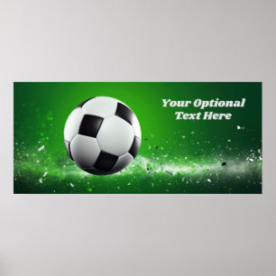 Poster Balle de football de texte personnalisée