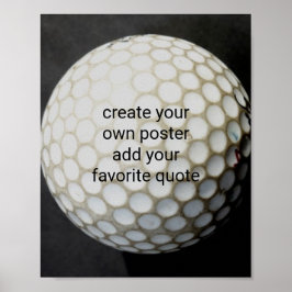 Poster balle de golf ajouter votre propre soumission mur 