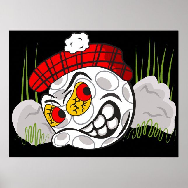 Poster Balle de Golf Cachée, Sport Drôle (Devant)