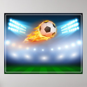 Poster Balle de soccer flamboyante
