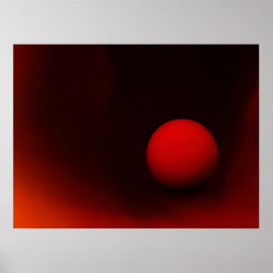 Poster Balle rouge sur fond sombre