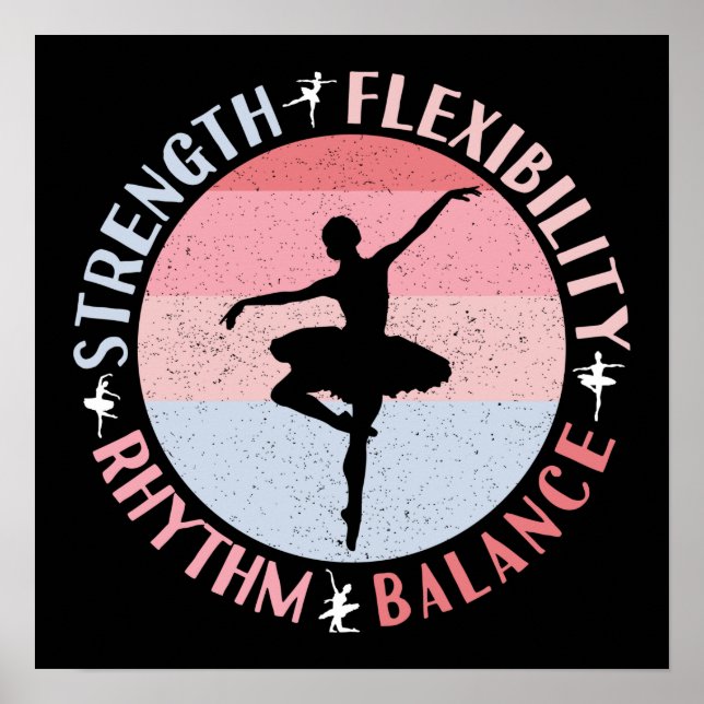 Poster Ballerina Ballet Dancer - Valeurs Mindset (Devant)