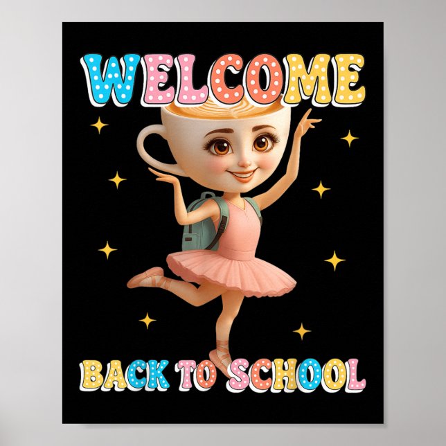 Poster Ballerina Cappuccina Italian Brainrot Welcome Back (Devant)