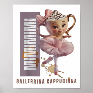 Poster Ballerina Cappuccino Italien Brainrot Mème Humour
