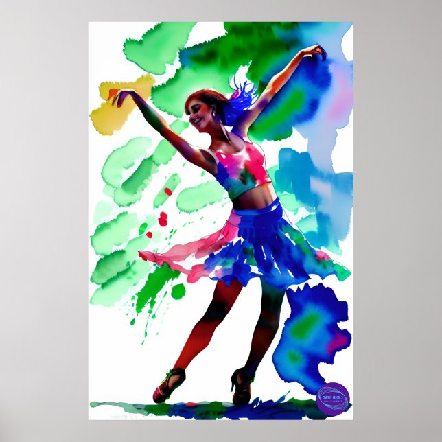 POSTER BALLERINA EN PÉTROLE DE NEON (Devant)