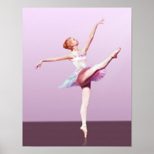 Poster Ballerina en rose et lavande