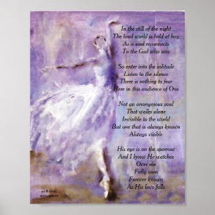 Poster Ballerina en violet avec poésie