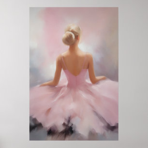 Poster Ballerina peinte en rose