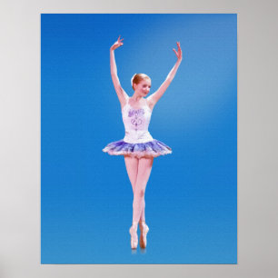 Poster Ballerina sur la pointe en blanc et violet