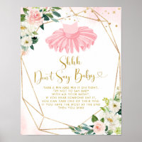 Ballerina Tutu Baby shower ne pas dire bébé signe