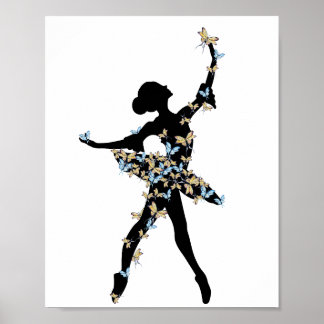 Poster Ballerine de danse aquarelle