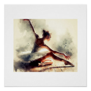 Poster Ballerine en mouvement,