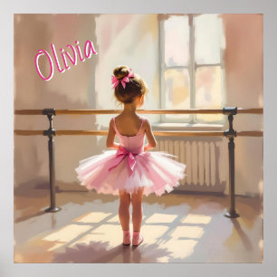 Poster Ballerine sur mesure thème Ballet rose