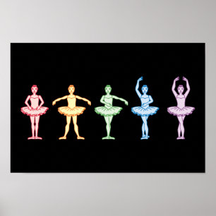 Poster Ballerines d'arc-en-ciel