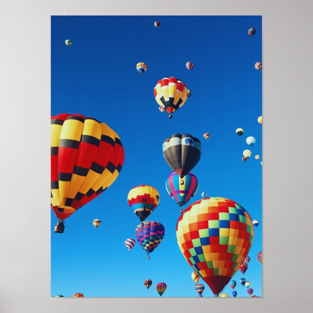 Poster Balloirs à air chaud Albuquerque NM Blue Sky (Devant)