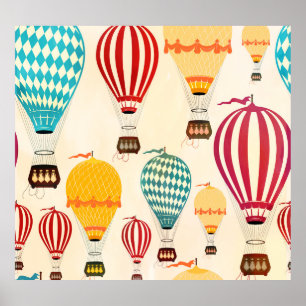 Poster Ballon à air : conception motif ludique.