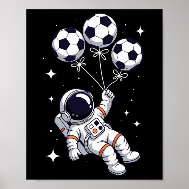 Poster Ballon de foot Ll Astronaute Flottant Spationaute  (Devant)