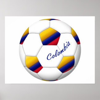 Poster Ballon de FOOTBALL COLOMBIE Drapeau national