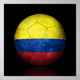 Poster Ballon de football colombien usé du football de
