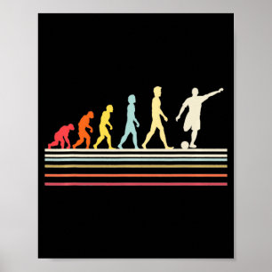 Poster Ballon de Football Coup de Pied Évolution Humaine