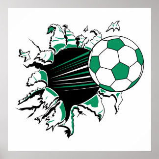 Poster ballon de football déchirer