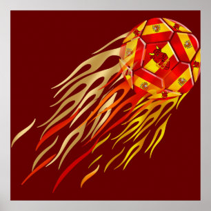 Poster Ballon de football espagnol d'amants de football