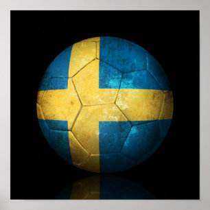 Poster Ballon de football suédois usé du football de