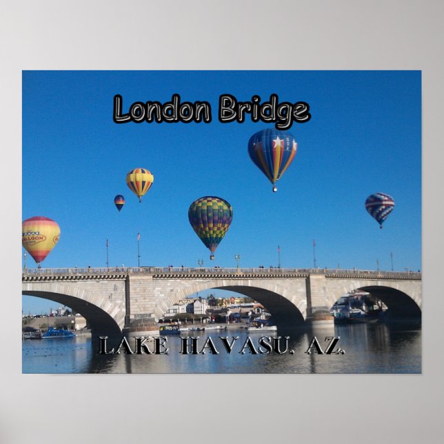 Poster Ballons à air chaud au-dessus du pont de Londres (Devant)