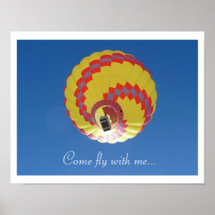 Poster Ballons à air chaud coloré dans l'affiche aérienne