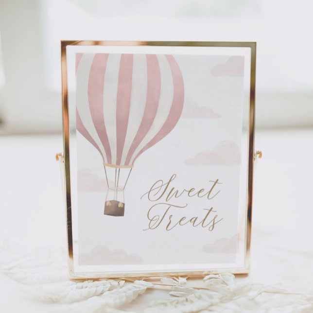 Poster Ballons à air chaud rose Anniversaire Sweet Traite (Créateur téléchargé)