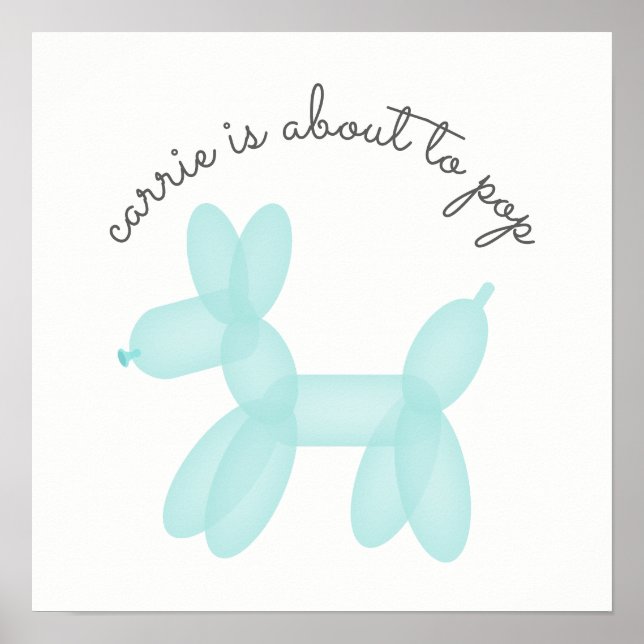 Poster Ballons Bleus Animal Sur Le Point De Pop Baby show (Devant)
