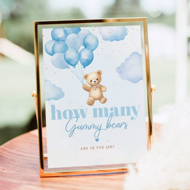 Poster Ballons bleus Combien d'ours de gélatine dans le p (Créateur téléchargé)