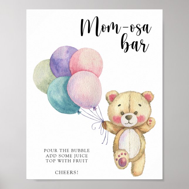 Poster Ballons d'ours en peluche - bar Maman-osa (Devant)