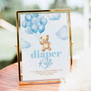 Poster Ballons d'ours en peluche bleu Rupture de couche