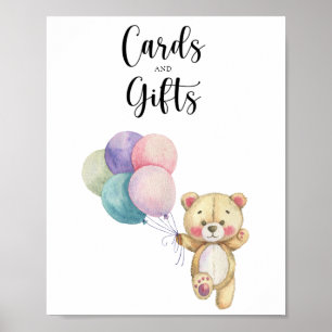 Poster Ballons d'ours en peluche - cartes et cadeaux baby