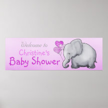 Ballons roses Eléphant Girl Baby shower
