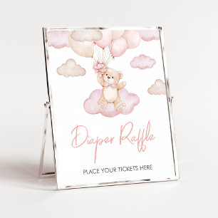 Poster Balloon de Baby shower de couche rose pour bébé Ra