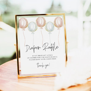 Poster Balloon rose et bleu Sexe Révéler Déchets Raffle