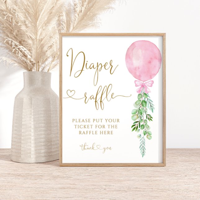 Poster Balloon rose Fille Déchets Raffle (Créateur téléchargé)