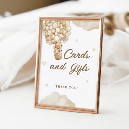 Poster Balloons Beige Cartes Ours Teddy Cadeaux