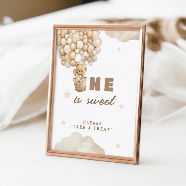 Poster Balloons Beige Teddy Bear Un Est Doux (Créateur téléchargé)