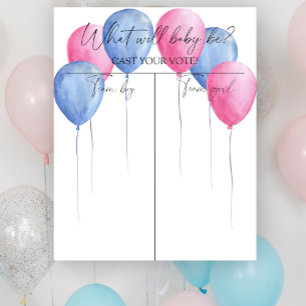 Poster Balloons Genre révéler Organigramme garçon ou fill