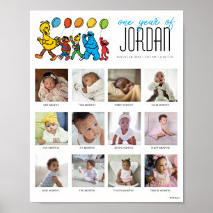 Poster Balloons Sesame Street Pals Une année de 12 mois
