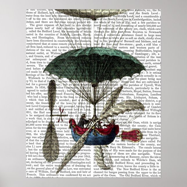 Poster Ballotte à air chaud Place du Louvre (Devant)