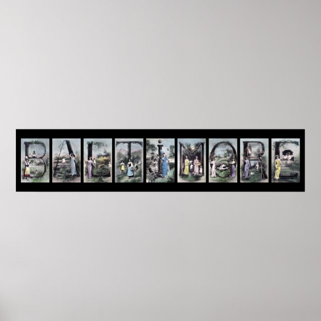 Poster BALTIMORE Alphabet Lettre Nom Art (Devant)