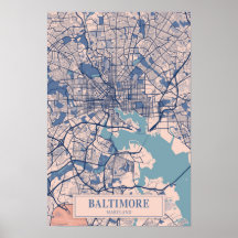 Baltimore Maryland États-Unis Carte de la ville ve