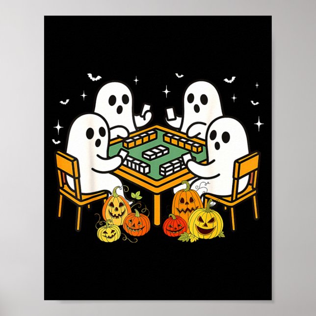 Poster Bam Boo Halloween Ghost Mahjong Funny Costume Game (Devant)